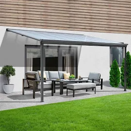 Home Deluxe Terrassenüberdachung 312 x 303 x 226 / 278 cm Grau