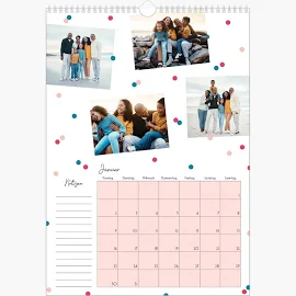 Wandkalender 2024 personalisierbar | Keine Mindestbestellmenge | Doppelt A4 – Classic mit Bindung mittig