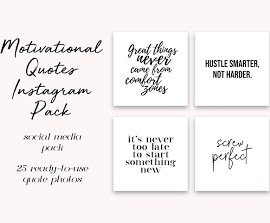 Instagram Post Pack Bilder, 25 motivierende Zitate für Kreative | Mode, Beauty, Lifestyle, Dekor, Handwerk, Handarbeit, Blogger, Influencer