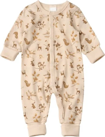alana Schlafanzug aus Wolle mit Mitwachsfunktion & Waldtier-Muster