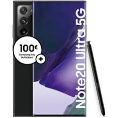 Samsung Galaxy Note20 Ultra 5G mit o2 Free M 20 GB, für Junge Leute, Android 10.0, 256 GB schwarz, Handy mit Vertrag und Allnet-Flat, 24 Monatsraten