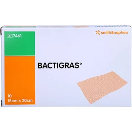 BACTIGRAS antiseptische Paraffingaze 15x20 cm 10 St