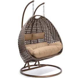 Home Deluxe Hängesessel Twin Polyrattan Braun