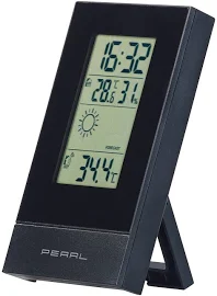 Pearl Digitale Wetterstation mit Uhrzeit Wecker und Wetterprognose