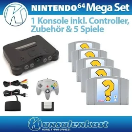 N64 / Nintendo 64 - Konsole + 5 Spiele + Controller + Zub.