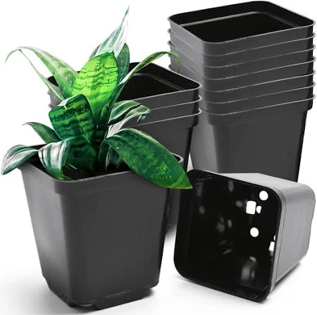 Prime Garden Viereckig Quadratischer Kunststoff Anzuchttöpfe Blumentöpfe Pflanztöpfe für Innen