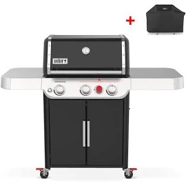 Weber Gasgrill Genesis E-325s, Black, inklusive Abdeckhaube