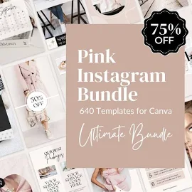 Instagram Bundle Pink Instagram Post Templates Minimal Boho Instagram Instagram Templates Kit Beauty Social Media Template Canva Blogger