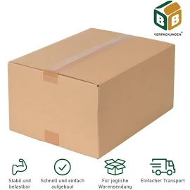 500 x Faltkartons (250 x 175 x 100 mm) Stabil 1-wellig Versandkarton Päckchen DHL Hermes Schachtel Box Paket Braun BB-Verpackungen