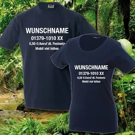 T-shirt Dschungelcamp Wunschname U. Nr. Dschungel Herren/damen