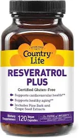 Country Life Resveratrol Plus 120 Vegane Kapseln