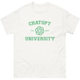 ChatGPT T-Shirt, ChatGPT University and College Logo Unisex T-Shirt, AI Artificial Intelligence Tshirt