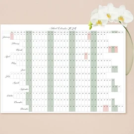 Druckbarer Schulkalender 2024 | A1, A2 und A3 Größen | Sofortiger PDF-Download | Minimalistisches Design