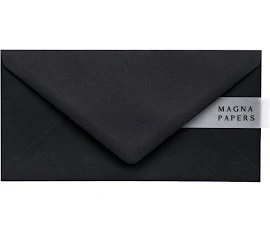 Premium Tiefschwarze Briefumschläge DL (110x220mm) | 135gsm schwarze Umschläge | Hochzeitseinladung, Party, Verlobung, Save the Date, Geld & Geschäft