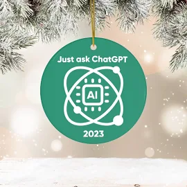 ChatGPT Chatbot Ornament AI Künstliche Intelligenz Geschenk | Techie Geschenk | 2024 Ornament|Weißer Elefant Ornament|Personalschmuck|Gen Z Geschenke