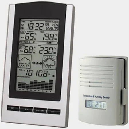 Wetterstation, Kabellos mit Außeneinheit mit Display.