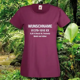 T-Shirt, Fun-Shirt, Dschungelcamp, inkl. Wunschname u. Nr., div. Farben, S-XXXL | Größe: XS