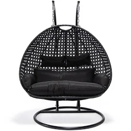 Home Deluxe Hängesessel Twin Polyrattan Schwarz