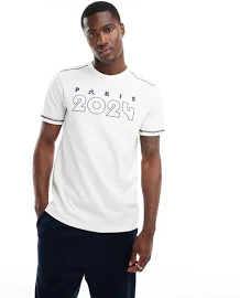 Le Coq Sportif – Paris 2024 Olympics – T-Shirt in Marshmallow-Weiß