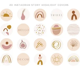 Instagram Story Highlight Icons | Boho Instagram | Abstrakte Kunst Instagram Story Covers | Instagram-Cover | Social Media Icons