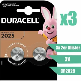 6 X Duracell Cr 2025 3v Lithium Dl2025 Batterie Knopfzelle 2er Blister