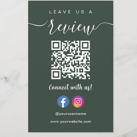Facebook Instagram Qr Code Verlasse uns eine Überp Flyer