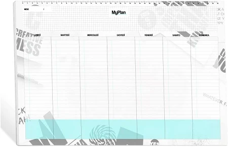Wochenplaner für den Tisch 2025 A3 – Wochenplaner 2025 43 x 30 cm zum Abreißen – ewiger Kalender/Budgetplaner Italienisch
