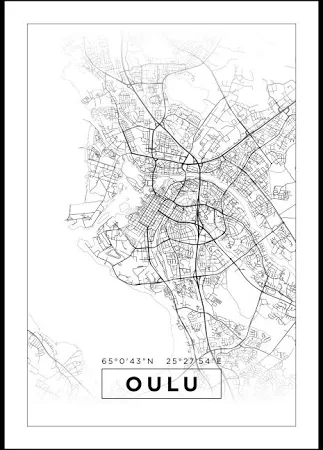 Map - Oulu - White (40x50 cm)