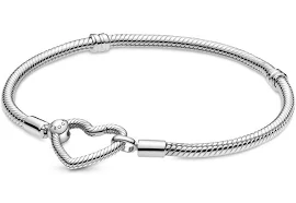 Pandora 599539C00 Women's Bracelet Silver with Heart Clasp, 17 cm
