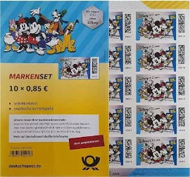 10 Deutsche Post 0,85 Briefmarken 100 Jahre Disney selbstklebend