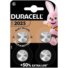 Duracell Knopfzelle CR 2025 3 V 165 mAh Lithium Elektro 2025 4er-Set