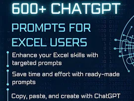 600+ ChatGPT Prompts für Excel & Google Sheets, Prompt Templates für Benutzerfreundlichkeit, Produktivität Hacks, Plug and Play in ChatGPT