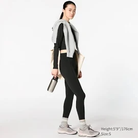 Uniqlo Polyester Airism Leggings (UV-Schutz, Seitentasche) - Schwarz