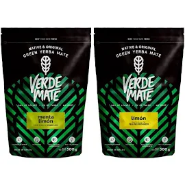 Zweierpack Mate Tee Verde Mate Green: Limón 500g und Menta Limón 500g (1kg) – Venusti | Kraft Brasilianischer Grüner Mate-Tee 5903919013855