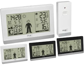 Funk-Wetterstation Weather Boy Mega TFA 35.1159.99 Funkuhr 2 Display Digital