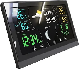 Wetterstation Thermometer Barometer Touchdisplay Innen Außen Messung 405250