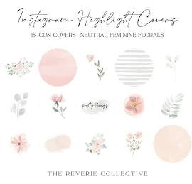 16 Weiche Pastell Aquarell Blumen Instagram Covers, Instagram Story Highlight Icons, iOS App Icons, iPhone Widgets, Instagram Highlights