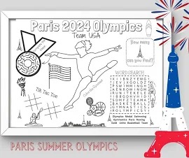 Olympische Sommerspiele 2024 in Paris zum Ausmalen | Paris 2024 Ausmalbild | Gymnastik Malseite | Olympische Malseite | Digitaler Download