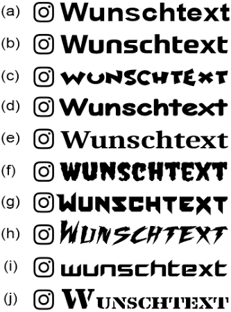 2 x Instagram Wunschtext Aufkleber