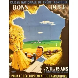 Affiche Caisse Nationale Du Crédit Agricole 1953