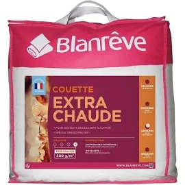 BLANREVE couette Extra chaude en microfibre - 220 x 240 cm - Blanc