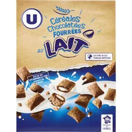 Céréales chocolatées fourrées au lait, U (375 g)