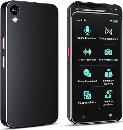 Appareil de traducteur de langue, 138 langues intelligent, traducteur vocal AI avec grand écran tactile de 4,1", prend en charge WiFi/hors ligne/