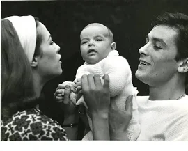 L&039;acteur Français Alain Delon Et Son Fils Anthony En 1964 Tirage