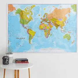 Maps International carte du Grand mur du Monde Politique (laminage de papier à un seul côté)