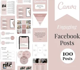 Modèles de publication d'engagement Facebook | Messages Facebook Canva | Créateur de cours Facebook | Croissance Facebook | Marketing des médias socia