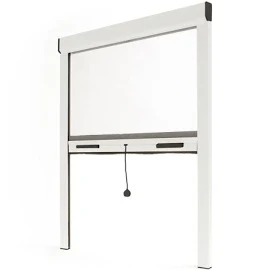 Store moustiquaire enroulable fenêtre alu - L1500 x H1600mm - Blanc