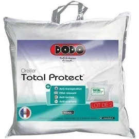 Dodo Lot de 2 oreillers total Protect 65x65 cm Blanc