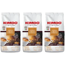 Café en grains Kimbo Crema Intensa - 3 paquets - 3 kg