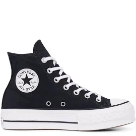 Converse - Black Chuck Taylor All Star Lift Leather Hi Trainers